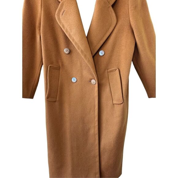 Vintage Ashley Scott Trench Coat Double Breasted Pure Wool Brown Women’s Size XS - Picture 2 of 6